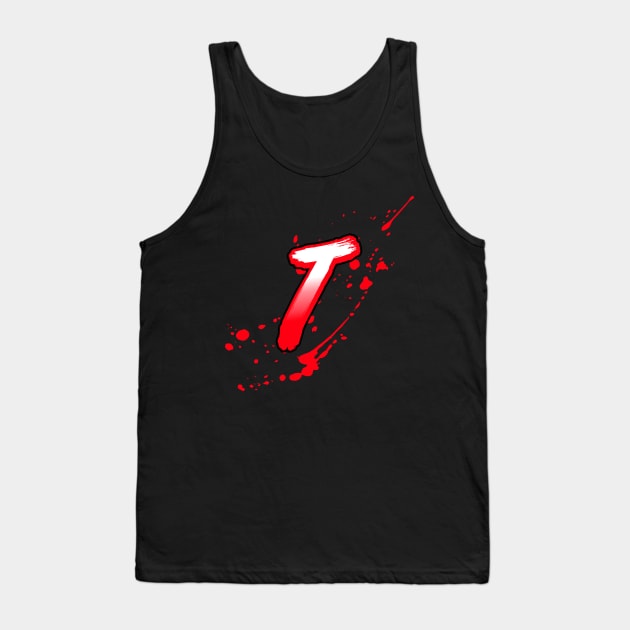 Bloody letter T Tank Top by Smart Digital Payments 